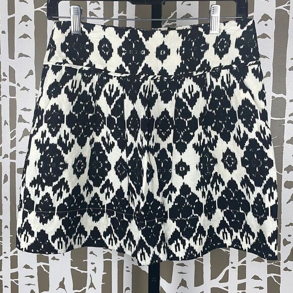 Linen Blend Ikat Print Mini Skirt 00 - Picture 1 of 7